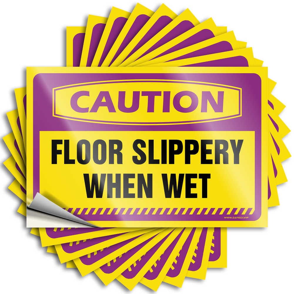 Christmas Fire Tattoos - Caution Floor Slippery When Wet Removable Decal Hard Easy Peel for Double(8X12CM)