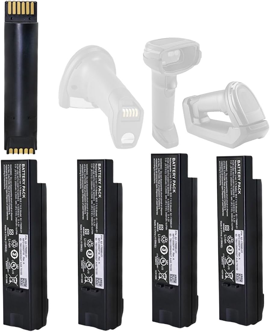 (5 Pack) Replacement for Zebra DS8178 Scanner Battery - DS8100 DS8170 DS6878-SR Handheld Barcode Scanner Battery 82-176890-01 3400mAh
