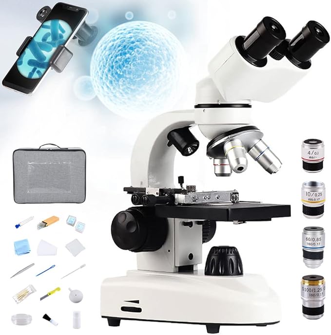 MicroscóPio Composto Binocular 40X6000X/10000X/20000X, Com EspéCime