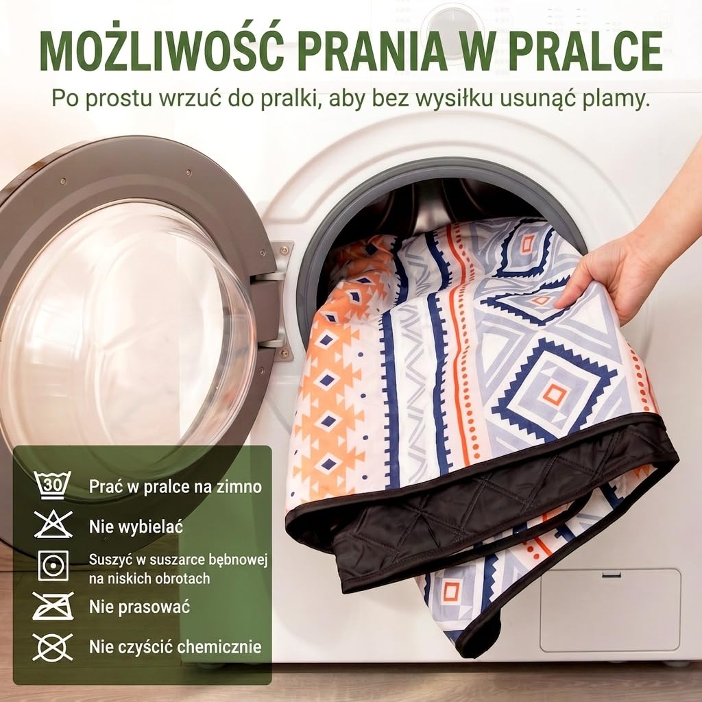 Wolfwise Koc Piknikowy Wodoodporny, Duży Mata Plażowa 200x200 cm, Składany Picnic Blanket z Regulowanymi Paskami i Paskiem na Ramię, Koc Izolowany do Ogrodu, Trawy, Podróży i Wędrówek, Niebieski
