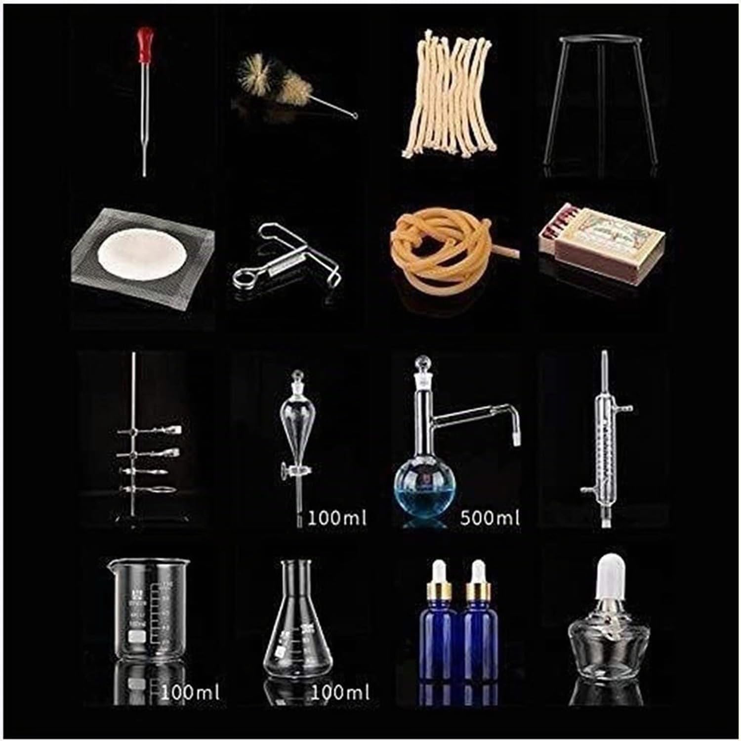 Unité De Distillation Set Verrerie De Laboratoire Industrial Science Distiller 500 Ml, Alambic Distillation Alcool, Alambic Pour Huiles Essentielles