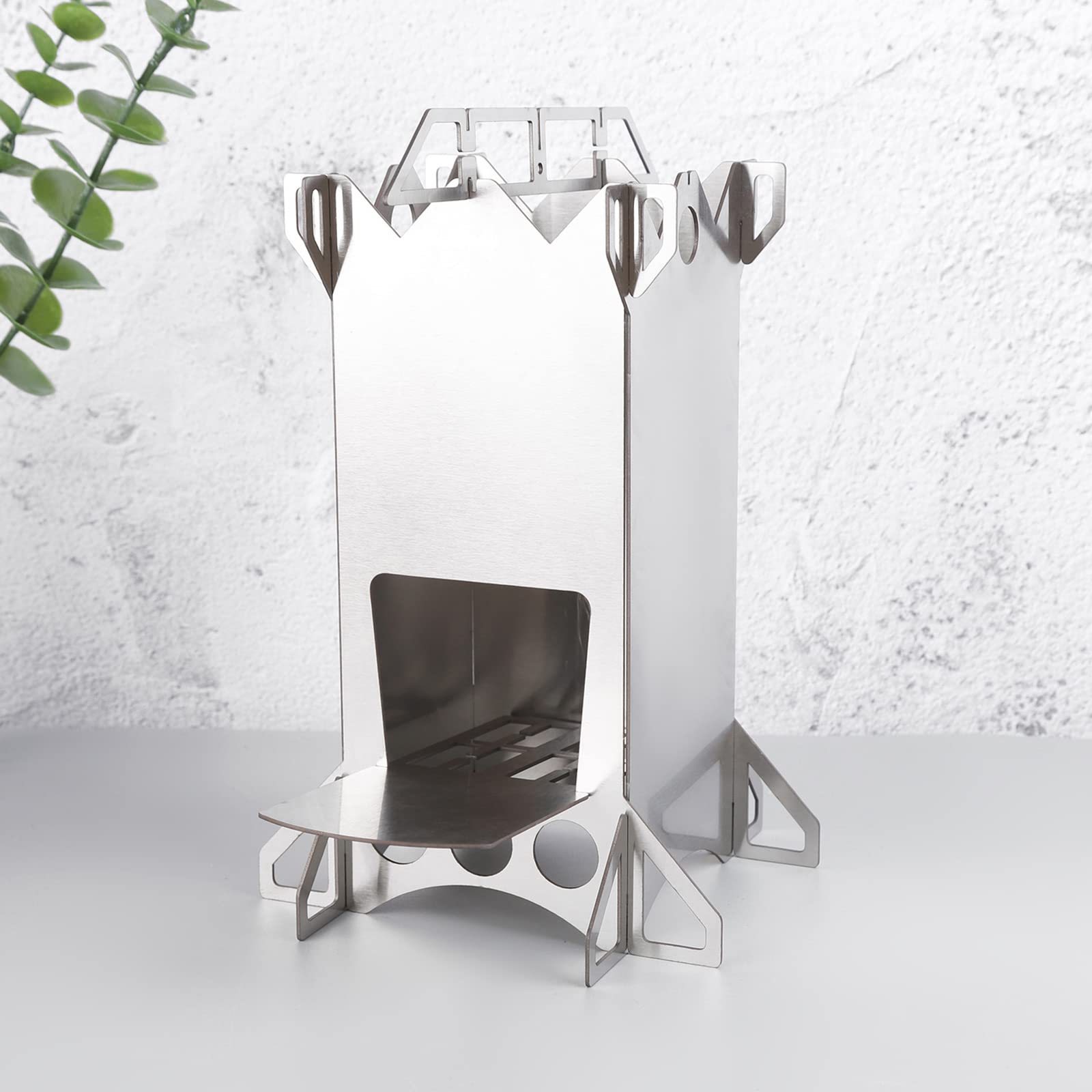 Generic Réchauds de Camping à Bois Réchaud Portable pour Randonnées Réchaud Léger en Acier Inoxydable pour L'extérieur, Le Camping, la Randonnée, Le Pique-Nique et Le Barbecue