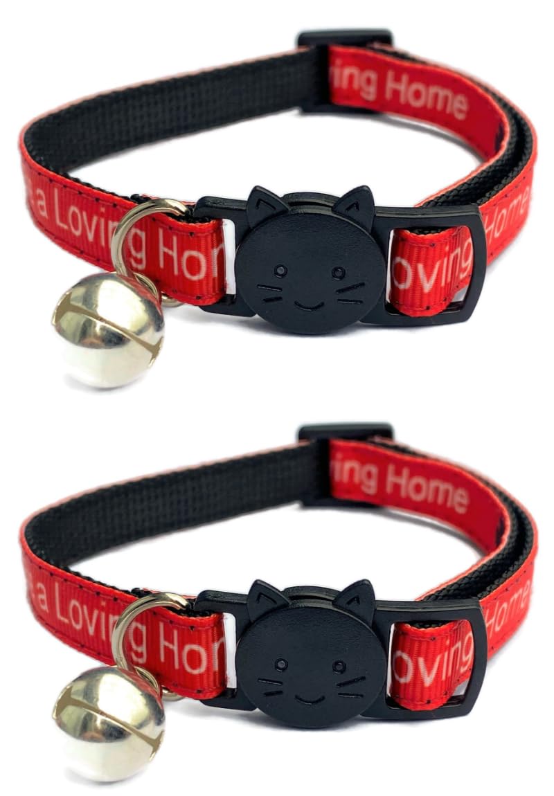 Worded Cat Collars - Please Do Not Feed Me, I Am Microchipped, Multicolour, Pack of 2