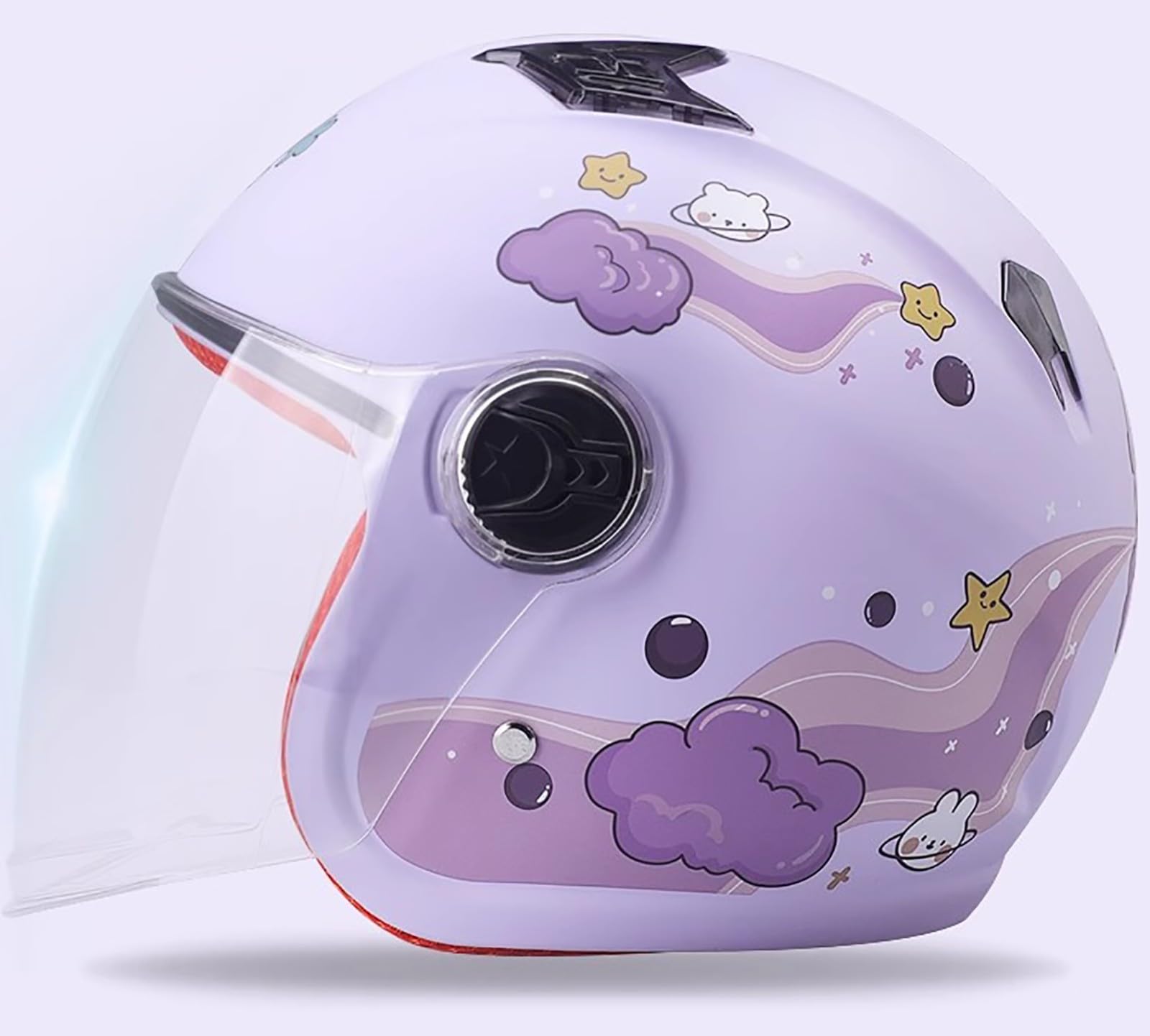 Lindo Casco 3/4 Para Scooter Con Visera, Aprobado Por ECE, Casco Para Moto De Cross, Kart, ATV Para Niños Y Niñas, Casco De Motocicleta Eléctrica Ajustable C,50-55cm