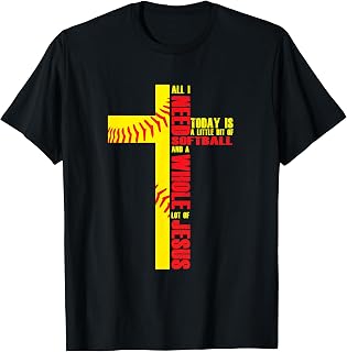 softball softball jesus cross Christian disciples believers god miracle team athlete sport T-Shirt