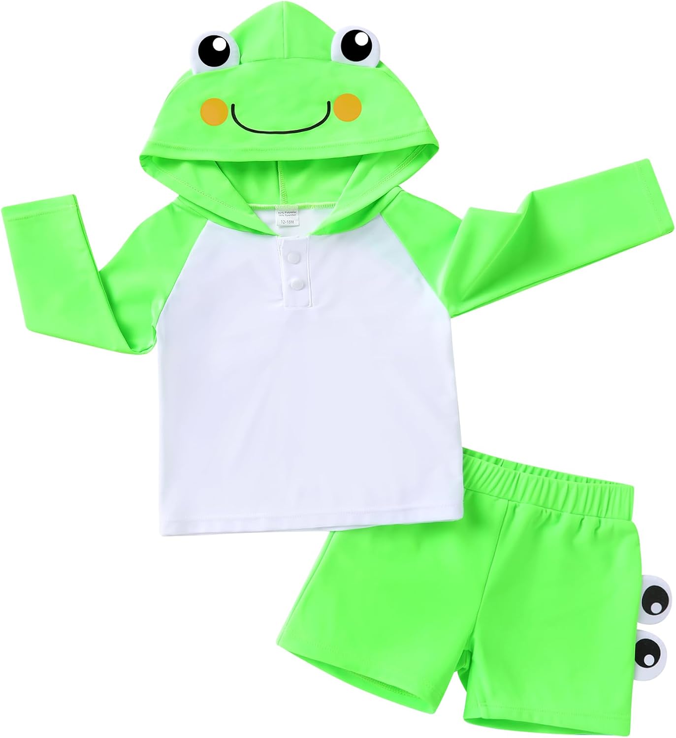 Happy Town Baby Boys Swimsuit Toddler Bathing Suit Long Sleeve Swim Suit Infant Rash Guard