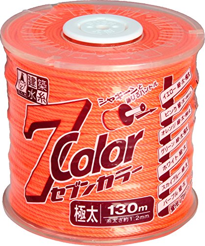 たくみ セブンカラー水糸 オレンジ 極太 4808 130m
