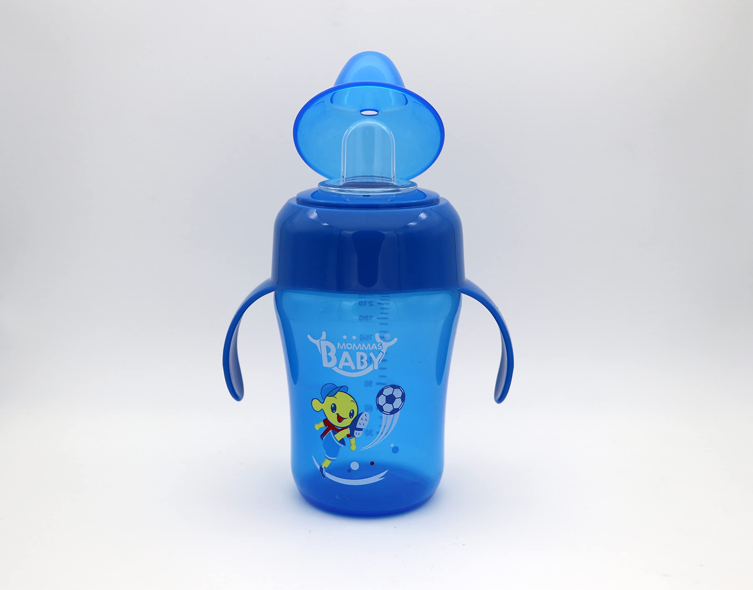 Mommas baby Silicone Rubber Classic Soft Sipper Spout Cup, (Pink,Blue,Orange) 240ML 1 Piece (Blue)-image-21