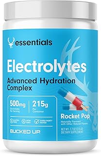 Essentials Electrolytes Rocket Pop | Advanced Hydration Complex with 500 mg Electrolytes Per Serving | Gluten Free Non GMO Third Party Tested Drink Mix | 230g (50 Servings)