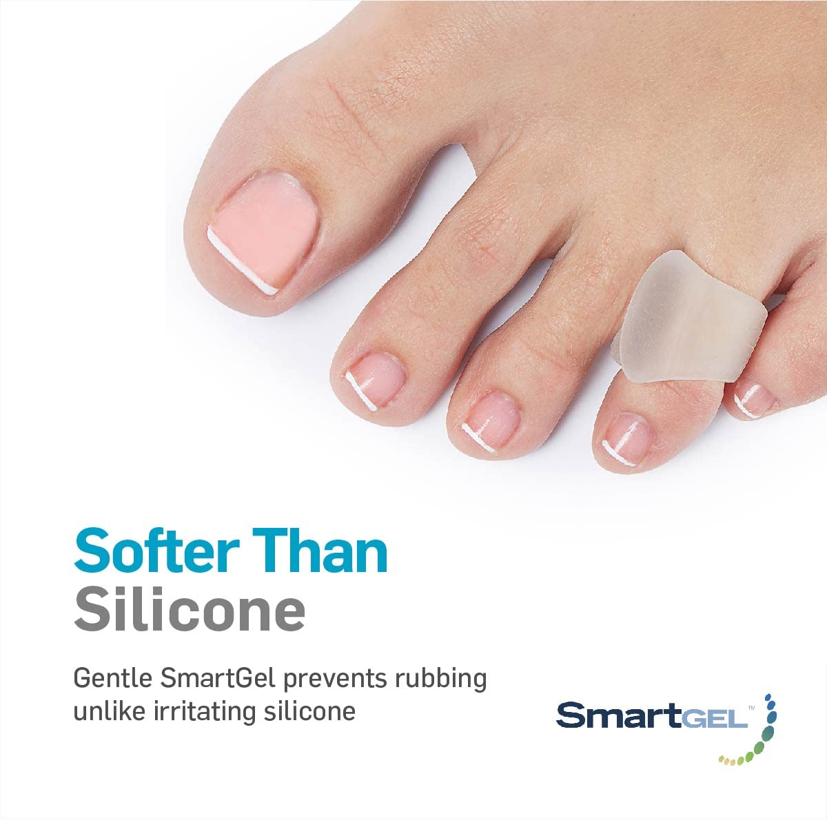 NatraCure Gel Toe Separators (w/Loop) Variety 6 Pack - (Size: 2 Small, 2 Medium, 2 Large) - Toe Spacers