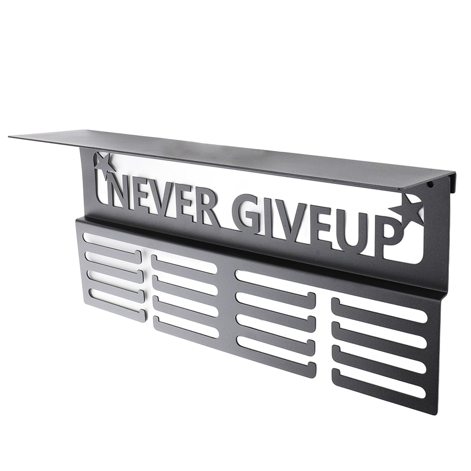 Medal Hanger Display, 16inch Trophy and Medal Display Shelf Metal Trophy Shelf Medal Hanger Holder Display Wall Rack Frame for Awards Ribbon Cheer Gymnastics Soccer