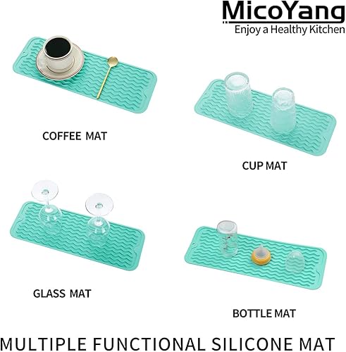 Miniatura 352 de Tapete de silicona para secado de platos para múltiples usos, fácil de limpiar, ecológico, resistente al calor, tapete de silicona para encimera