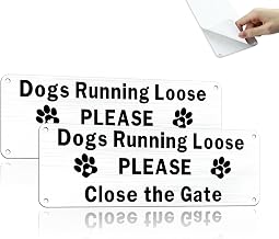 Dogs Running Loose Please Close the Gate Hanging Sign 25x9cm Please Close The Gate Sign Dog Self Adhesive x2 pack