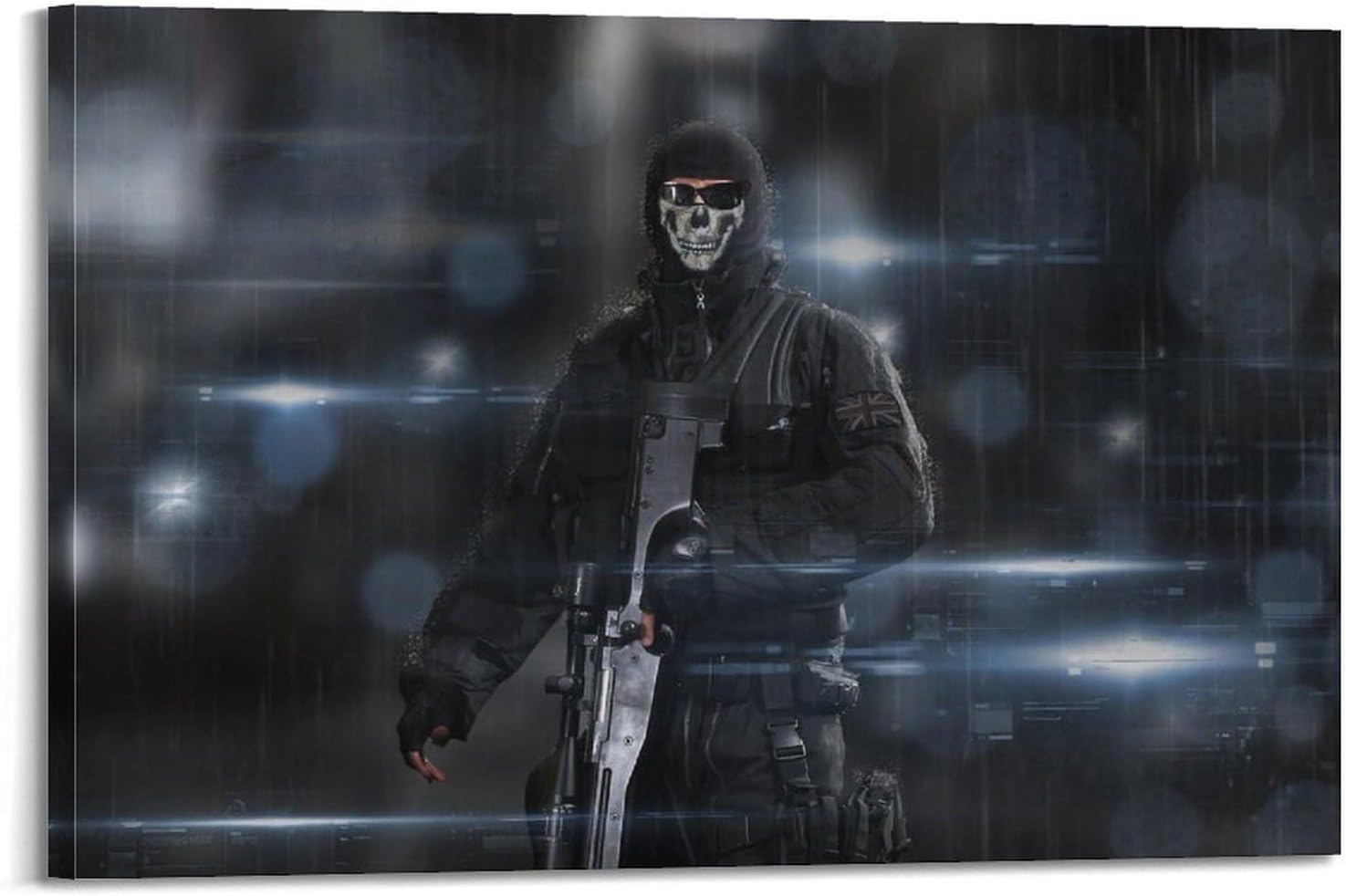 YIHAIKAI Game Poster Call of Duty Modern Warfare Ghost Poster Decorative Painting Canvas Wall Posters And Art Picture Print Modern Family Bedroom Decor Posters 20x30inch(50x75cm)