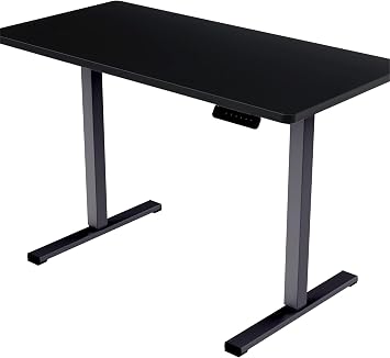 FLEXISPOT Electric Standing Desk with Whole Piece Desktop, 48 x 24 Inches Adjustable Height Sit Stand Desk for Home Office, Computer Workstation with Steel Frame, Ergonomic Work from Home Desk Black