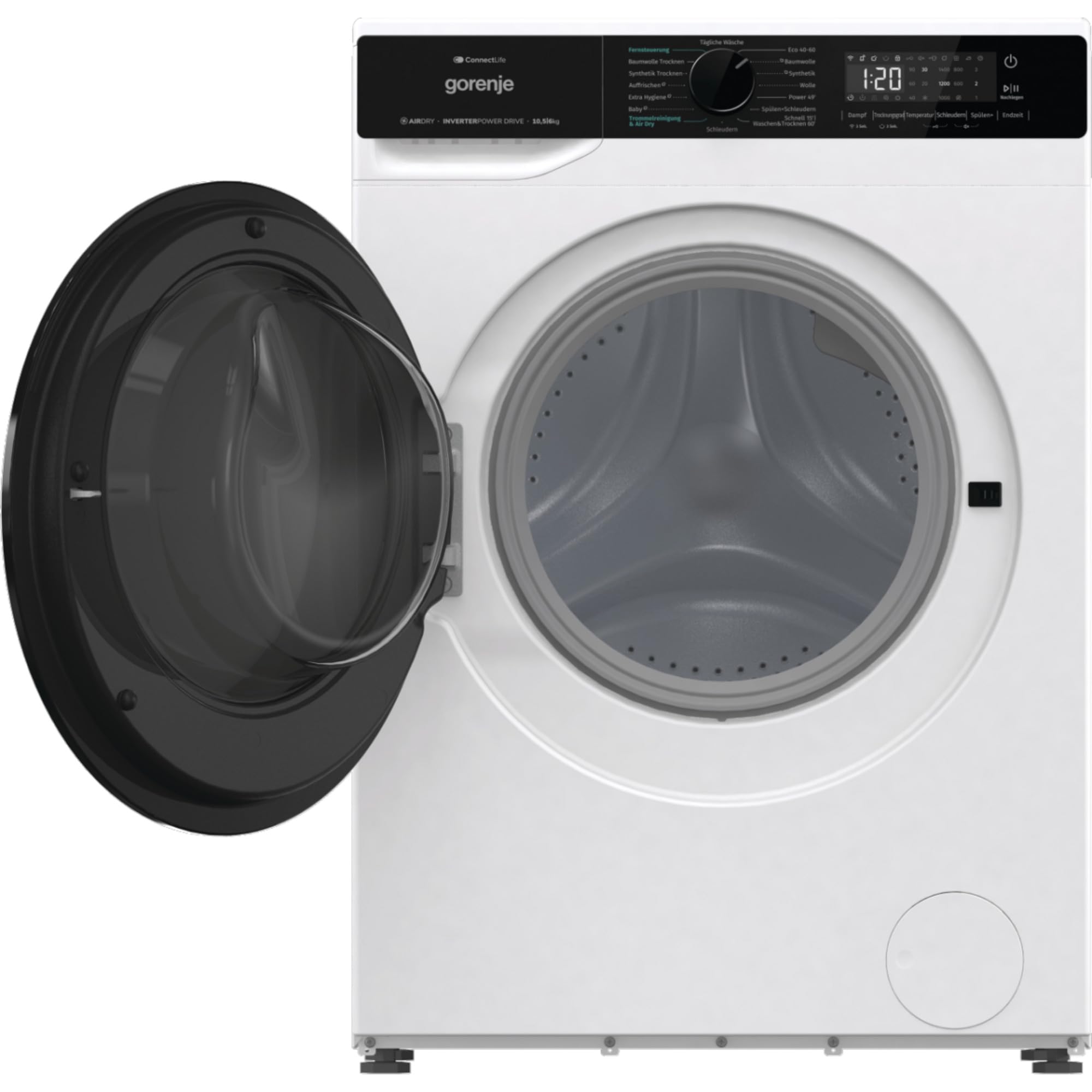 Gorenje WD2PA1X64ADW, DE suszarka do prania, Connect Life, 16 programów, 10,5 kg, 54 l, 1400 U, min, Total AquaStop, AirDry, Inverter PowerDrive, AllergySteam, Wash&Dry 60', A-20%