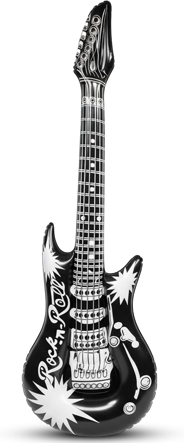Inflatable Guitar | Blow Up Guitar Prop | Party Decorations | 37 Inches (Black)