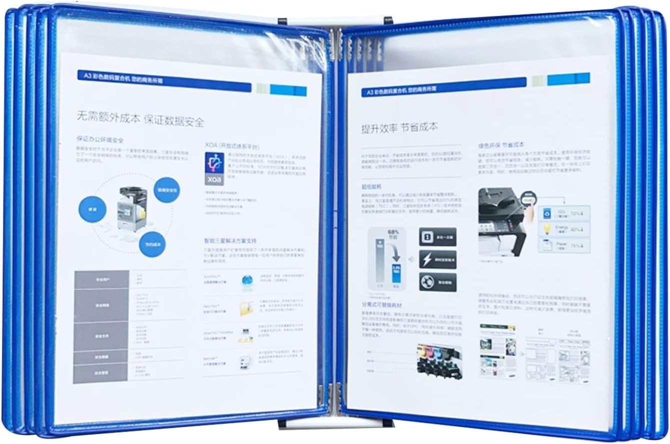 noxozoqm Wall Mounted Reference, 10 Double-Sided Panels, A4 Letter-Size, Assorted Colors(Color:F)