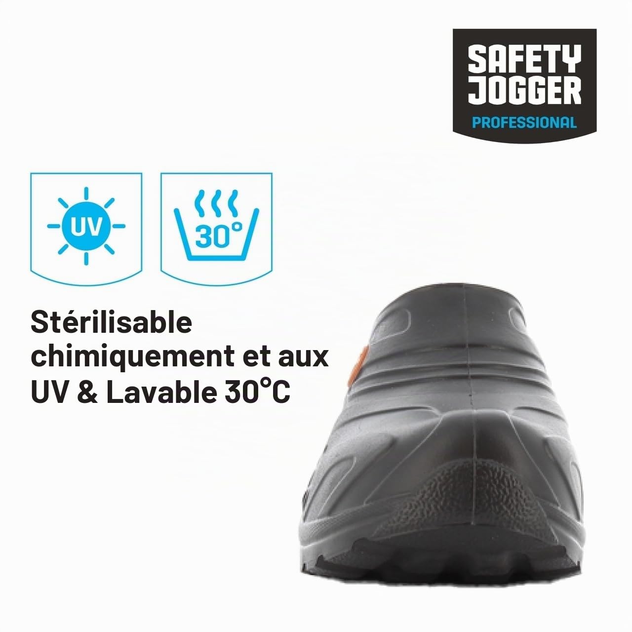 Oxypas Safety Jogger Sabot Léger Hommes et Femmes 39/40 EU - OXYVA - Sabots Antidérapants, Antibactériens, Antistatiques et Antifongiques, Chaussures de Sécurité, Noir