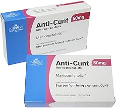 gadgetking JOKE PILL MEDICATION TABLET BOX Xmas Gift Prank Birthday Card wrapper Unusual April Fools Secret Santa 40th 50th 60th 21st Rude Mens Ladies For Him Her Boss (Anti-CUNT)