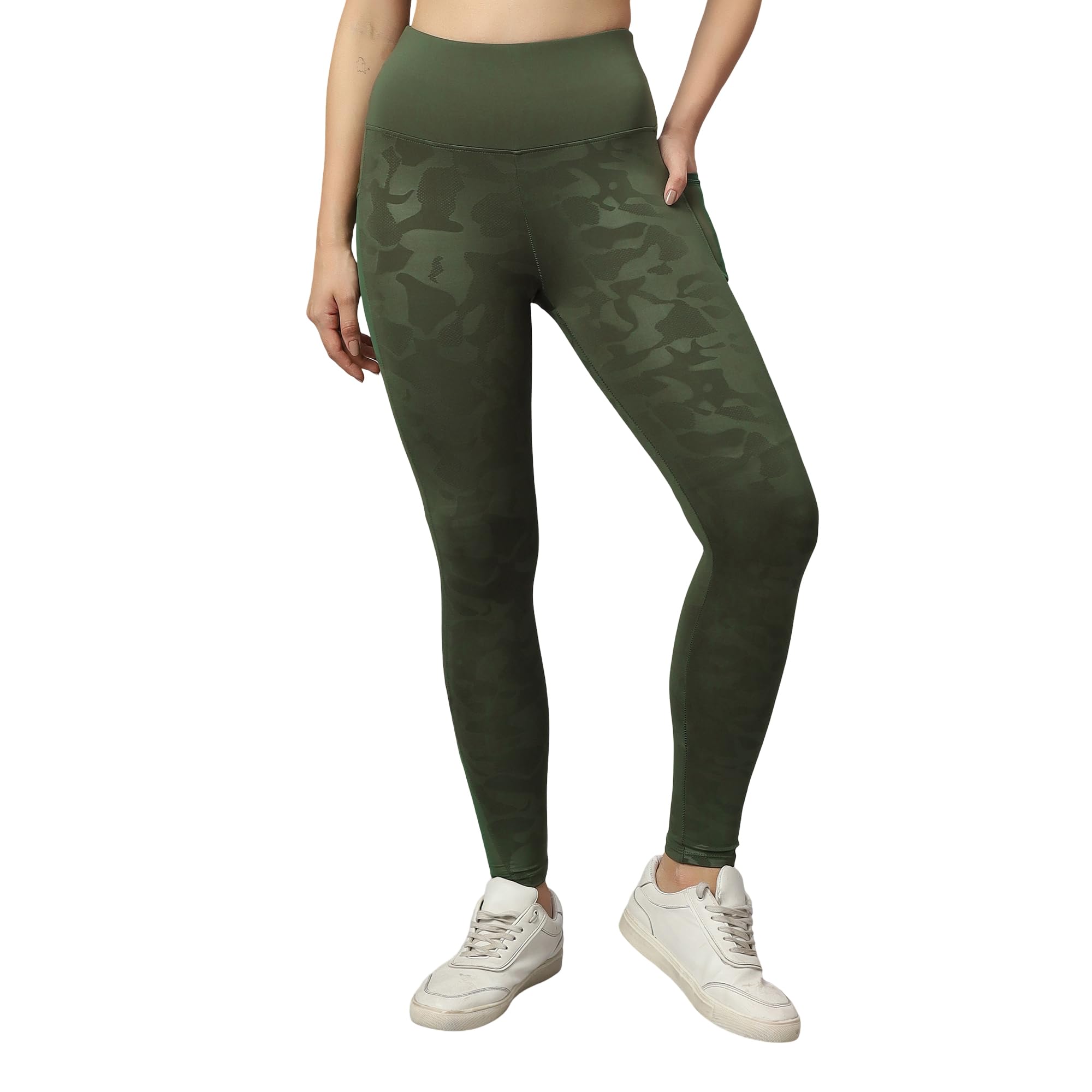 soie Women's High Waist Ankle-Length Comprassion Quick Dry Embossed Sports Leggings Gym wear | Active Wear Skinny Tights Strechable Legging Yoga Pants Gym Tight Track Pant-picture-19