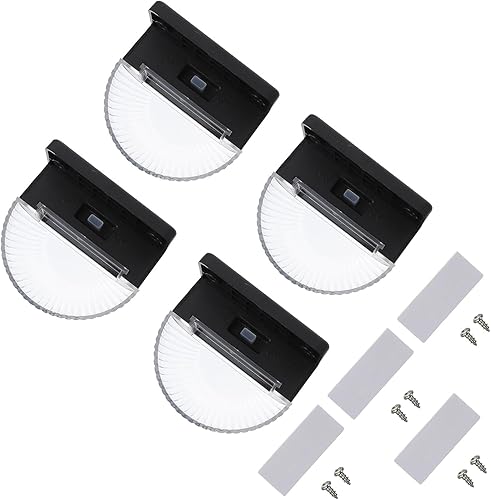 4 Pcs Black Solar Fence Lights Outdoor Wall Lamps Energy-Saving LED for Garden Patio Deck Step Lighting