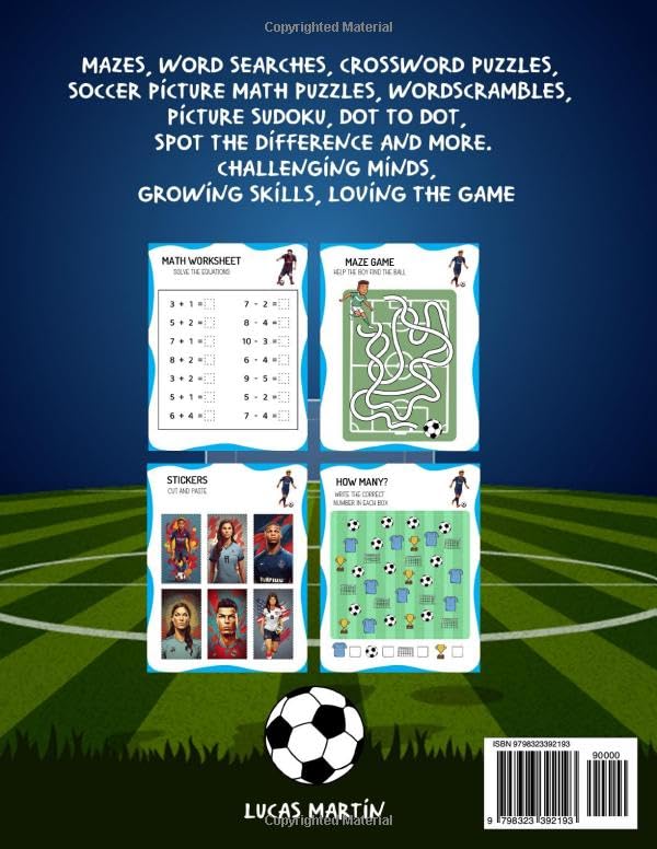 The Soccer Legends Activity Book for Smart Boys and Girls aged 6-12: Brain Games for the Young Champions: mazes, word searches, crossword puzzles, ... more. Challenging Mi (Soccer Books For Kids) image 3