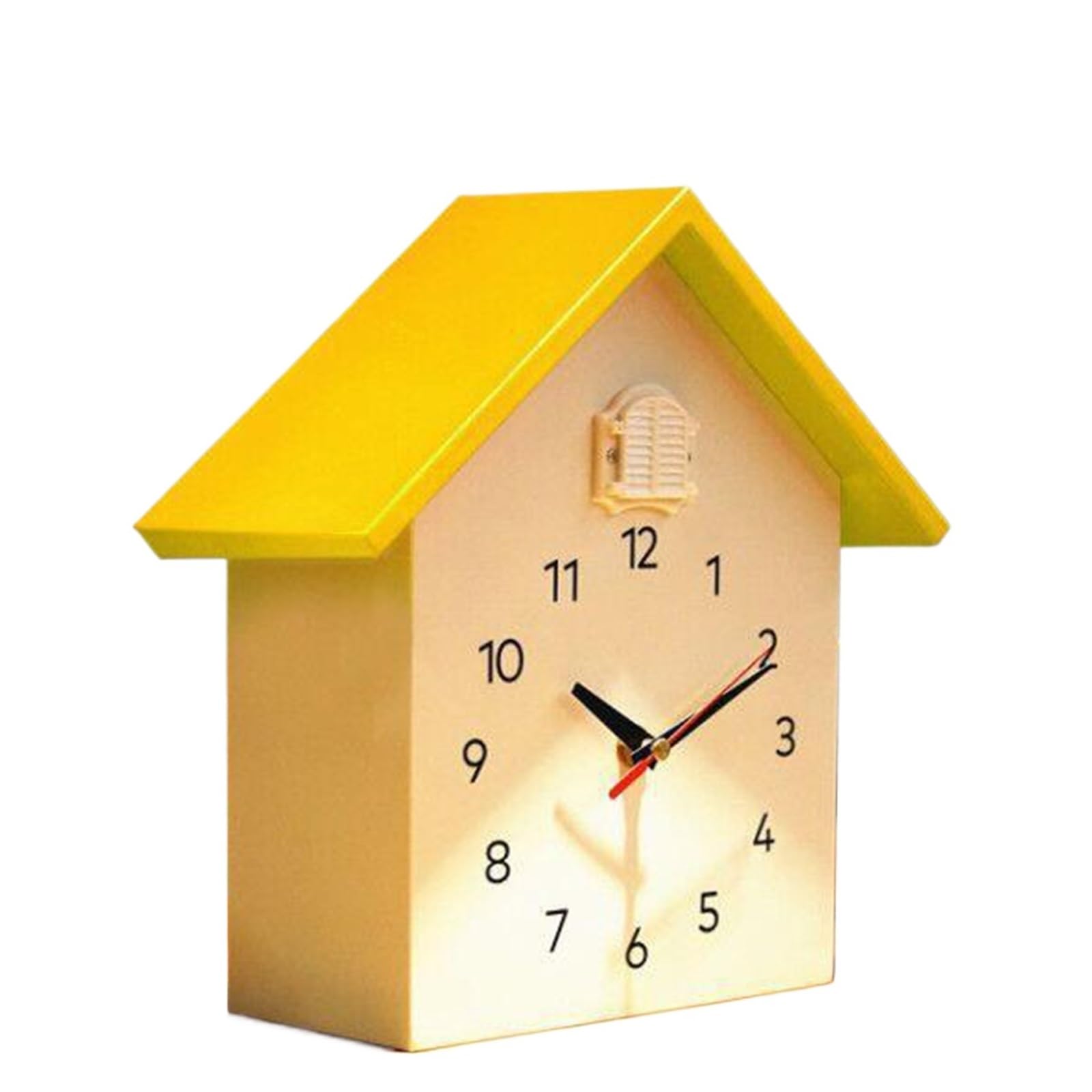 Gsclz Yellow Modern Cuckoo Clock Intelligent Telling Time Wall Home Decor For Wall Art Home Office Decoration(Yellow)