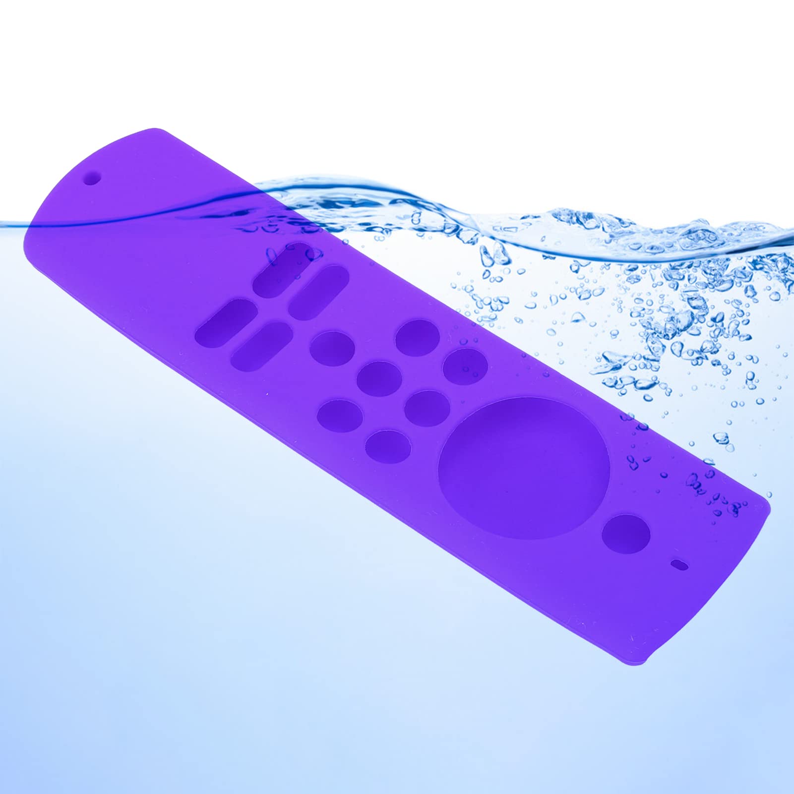 Qiilu Funda de Control Remoto de Silicona Suave Antideslizante a Prueba de Golpes Funda Protectora Remota con Cordón para Fire TV Stick Lite (Púrpura)