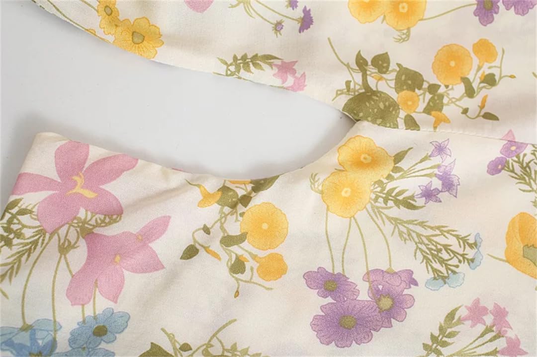 Disimlarl Kimono da donna con stampa floreale, stile bohémien, scollo a V, maniche a pipistrello, corto, da spiaggia, bikini bohémien