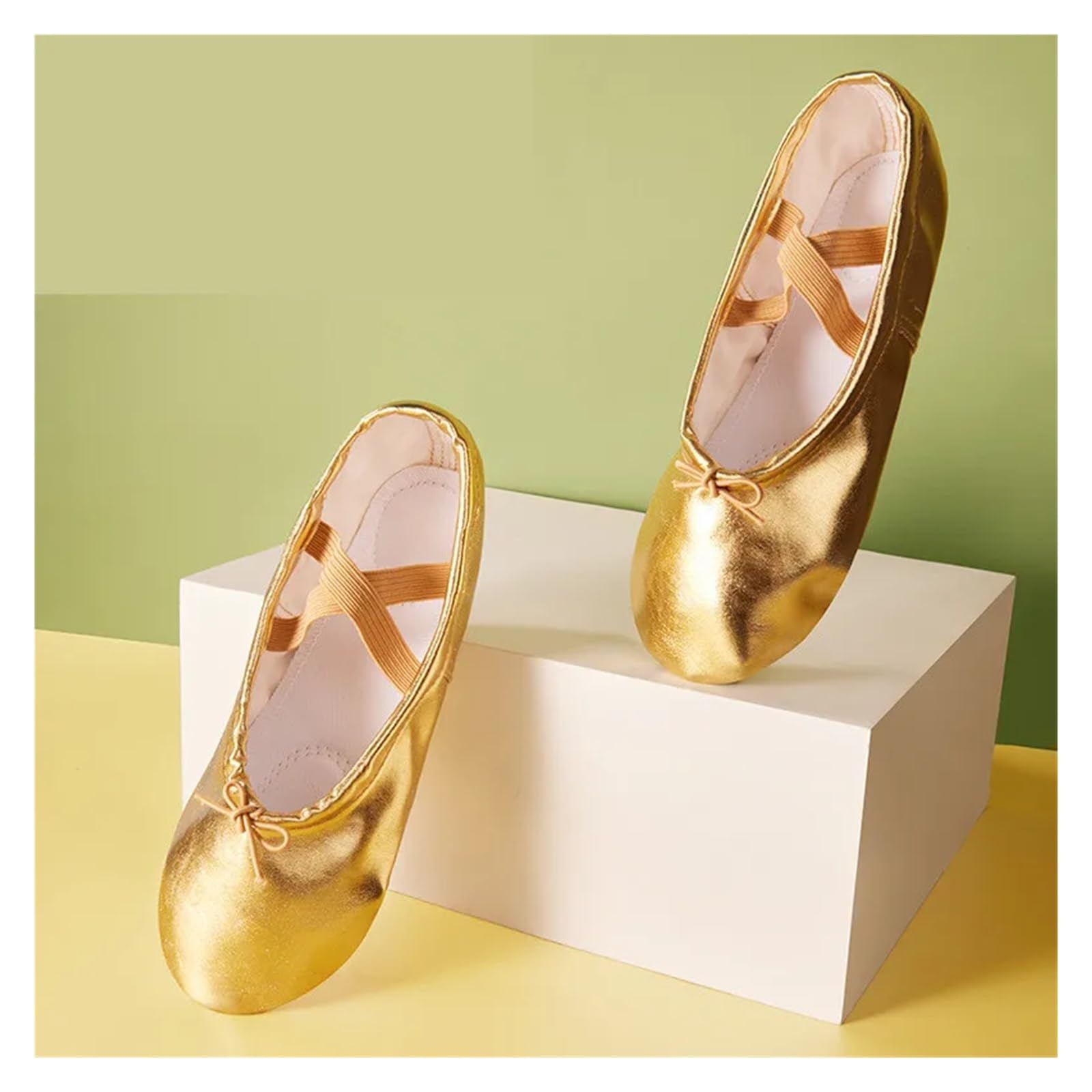 Zapatillas Ballet Niña Zapatillas de Ballet for niñas, Doradas y Plateadas, con Suela Suave, for Practicar Ballet, for Mujer