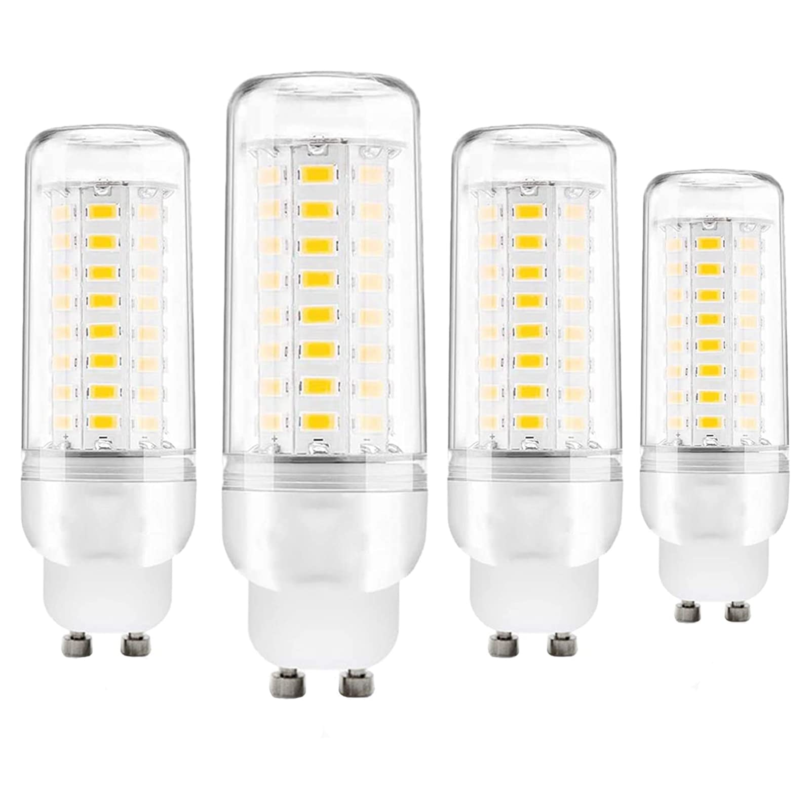 MERCU Super Bright GU10 LED Corn Bulbs,12W 1200Lm Equivalent 100W Incandescent Lamp, LED 72x5730 SMD Glass Cover Spot Light Bulbs, Non-Dimmable, Pack of 4,Warm White~3000K,110V~130V