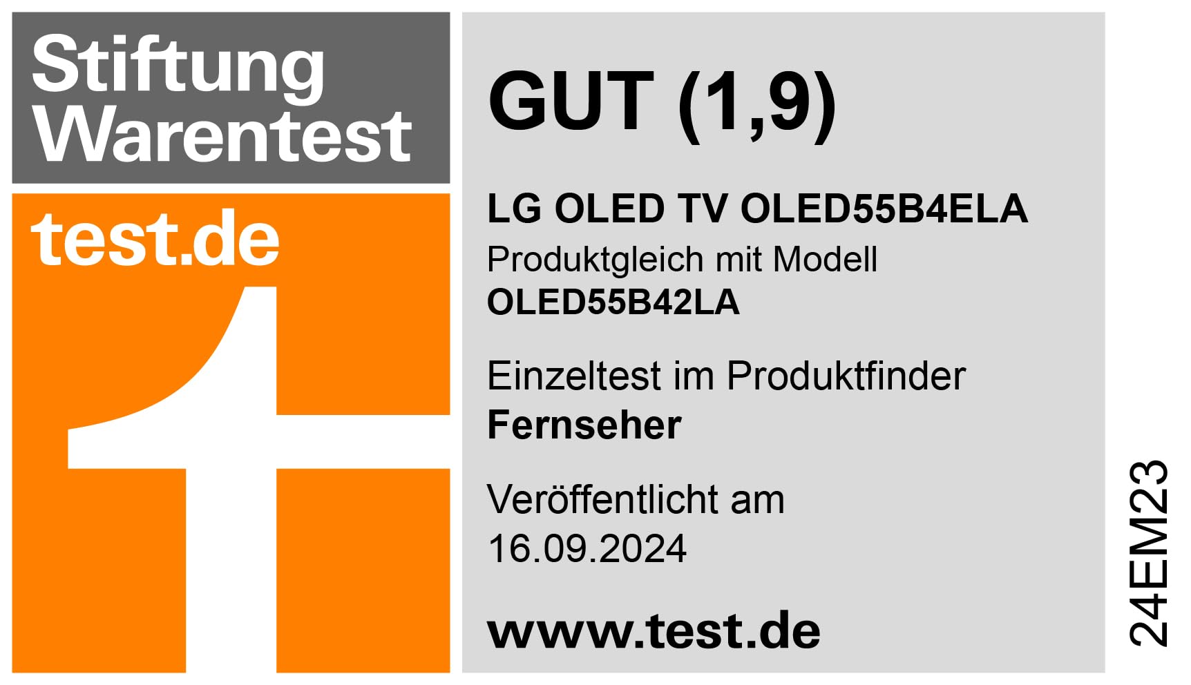 LG OLED55B4ELA TV 139 cm (55 Zoll) OLED Fernseher (α8 4K AI-Prozessor, webOS 24, Dolby Vision, bis zu 120Hz) [Modelljahr 2024]