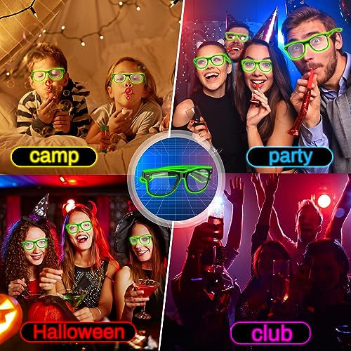 RISVOWO Occhiali Luminosi, Wire Neon Led Occhiali