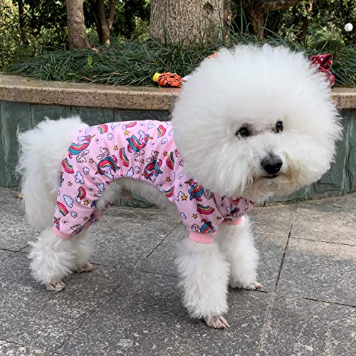 Image of CuteBone Dog Pajamas Pink Unicorn Dog Apparel Dog Jumpsuit Pet Clothes Pajamas Puppy Clothes P67L