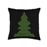 Funny Binary Christmas Tree Computer Programmers and Geeks Throw Pillow