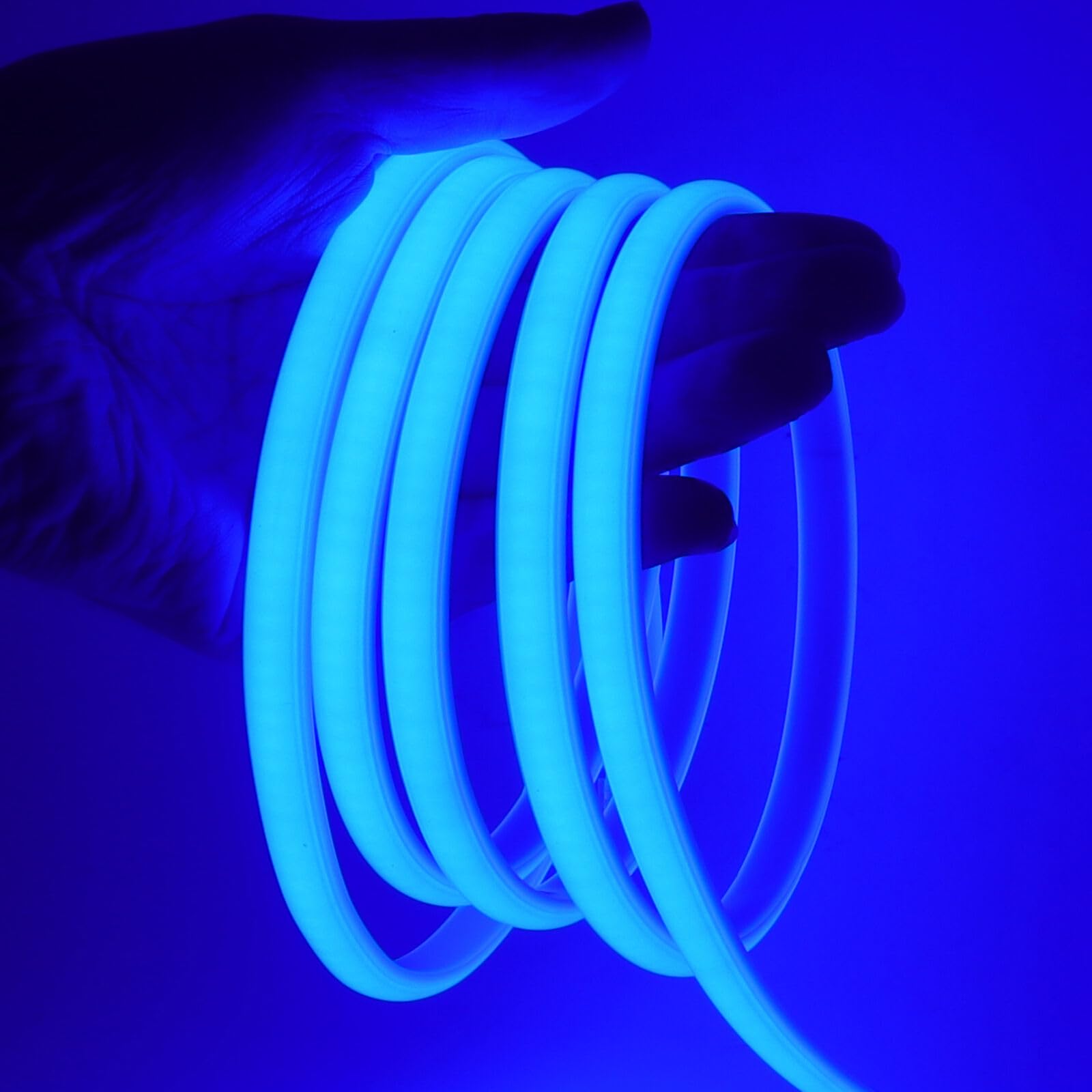 KISUFU 220V COB Neon Light Strip, 288 LEDs/m IP67 Waterproof Flexible 50cm Cuttable Rope Light with UK Plug for Shelf, Cabinet, Boat, Patio, Club, Bar, Outdoor Decor.