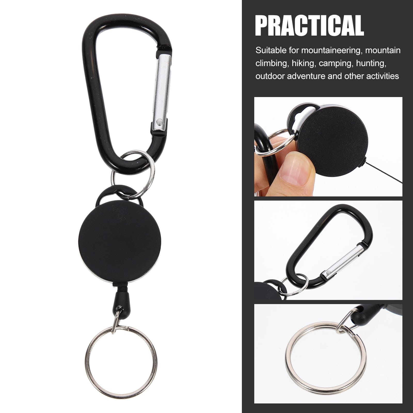 Healeved Retractable Schlüsselanhänger Multifunktionale Ausweishalter Mit Karabiner Flaschenöffner Langlebig Für Outdoor Aktivitäten Täglichen Gebrauch