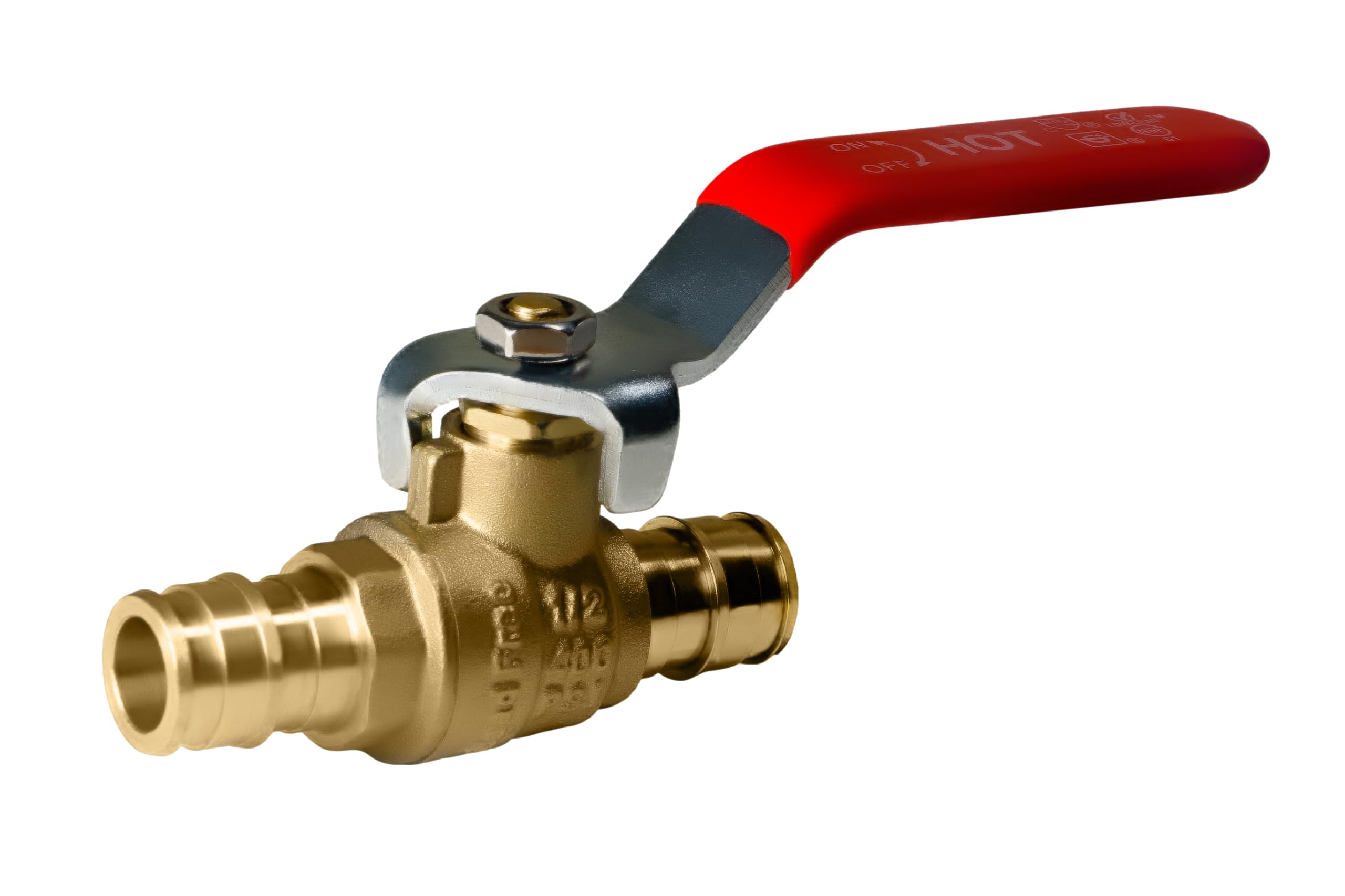 Válvula De Bola De Expansión PEX De 1/2 Pulgada, Paquete De 10 (5 Rojo