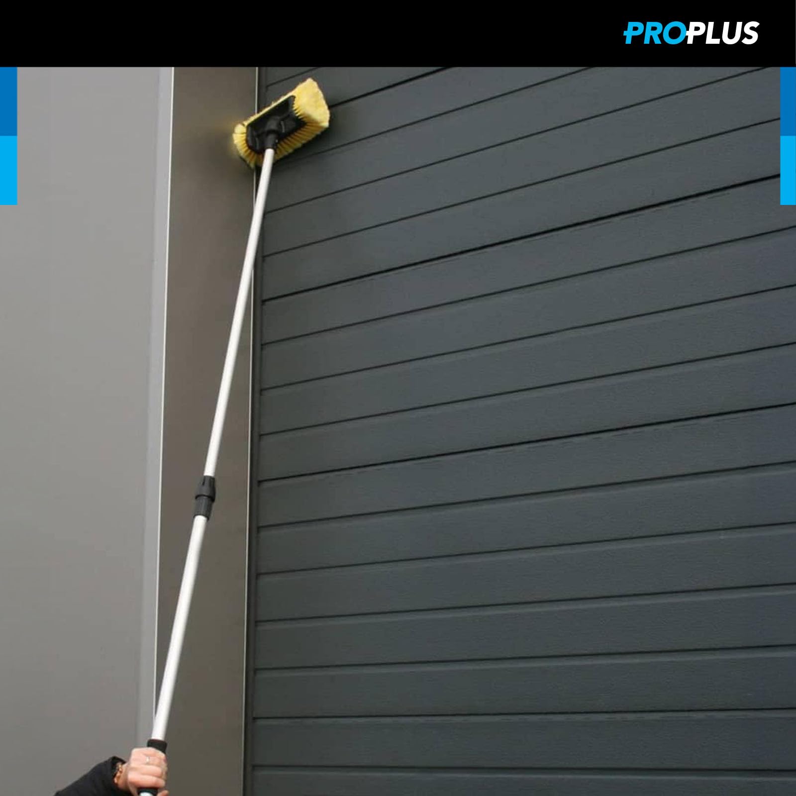 ProPlus 150685 Brosse de Lavage 3D, Manche Télescopique, 2.4 mètres, Jaune/Noir