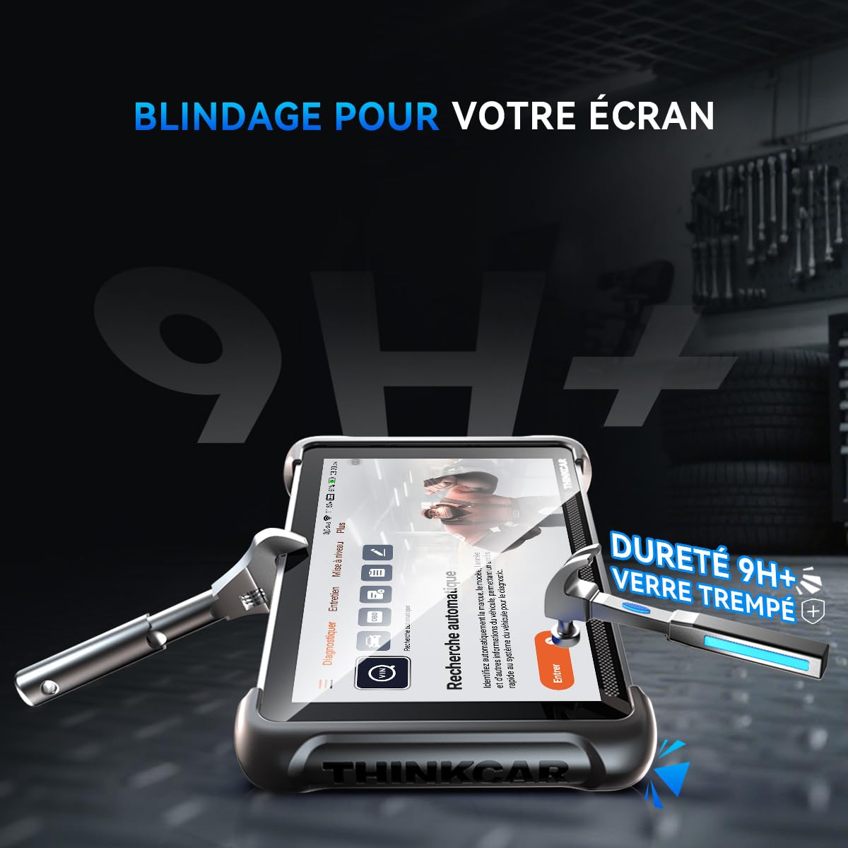 ThinkScan 689BT Valise Diagnostic Auto et Film de Protection en Verre Trempé, Diagnostic Automobile Complet, Scanner pour Voiture avec Test d'action, 34+ Réinitialisation, FCA Autoauth, CANFD&DoIP