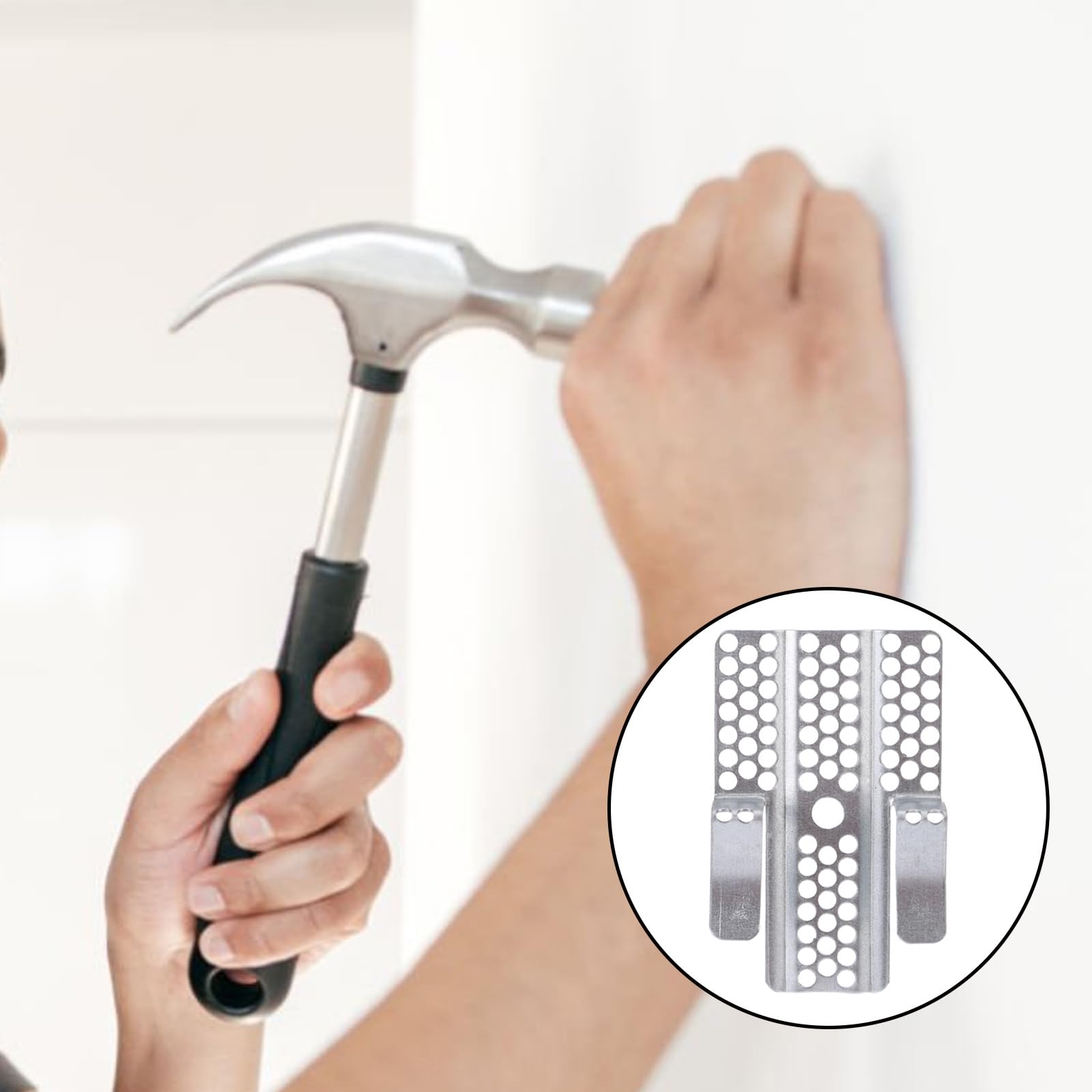 BOXOB 50 Pezzi Clip Riparazione Cartongesso, 1,27cm Resistenti Metallo Morsetto per Cartongesso con Viti Abbinate per Pareti Danneggiate Fissaggio Fai Da Te