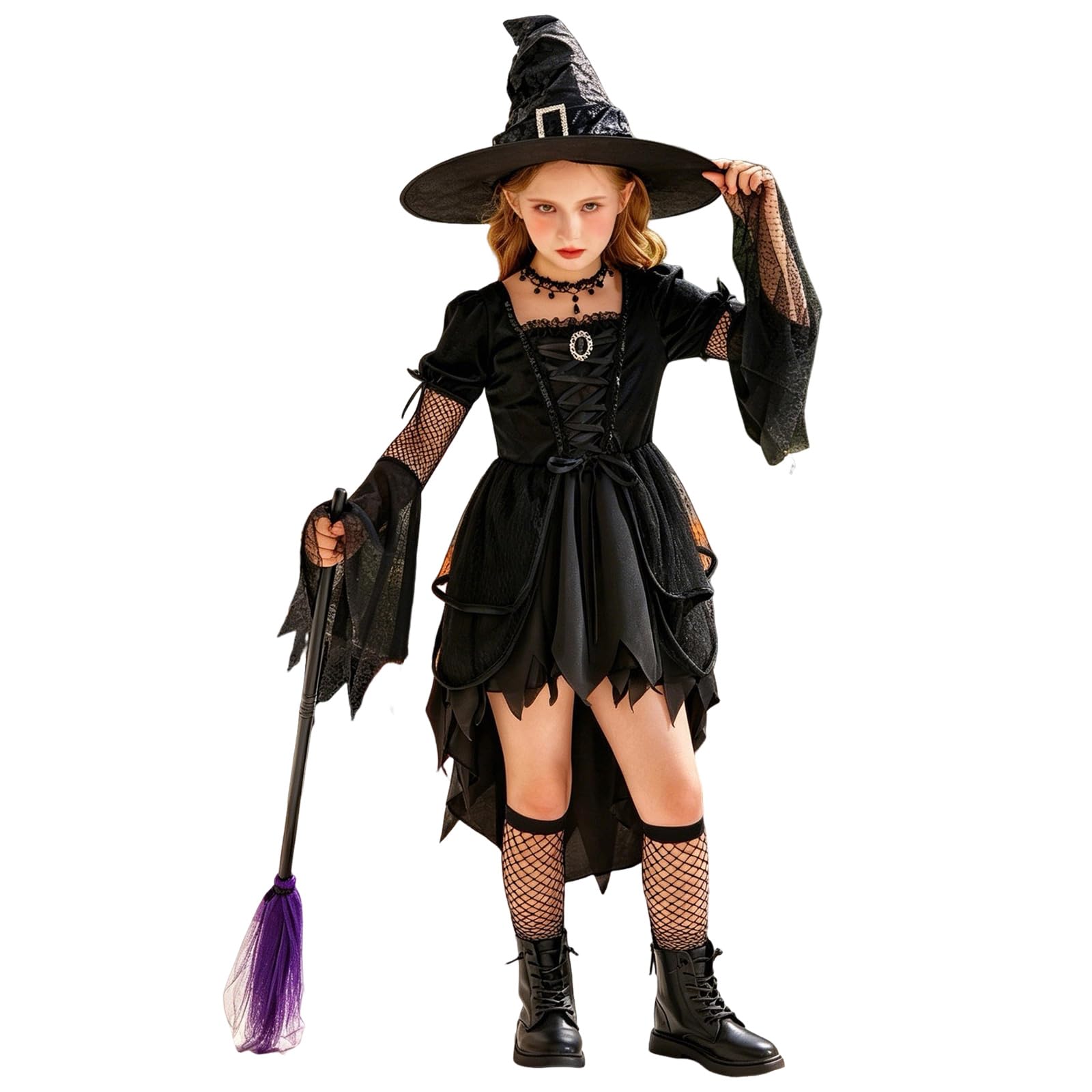 Vestito Halloween per Bambina Disfraz Cosplay Vestito da Festa Disfraz Halloween per Bambina Abito Confortevole Senza Restrizioni Completo di Vestiti da Festa per Bimbe per Festa, Cosplay, Carnevale