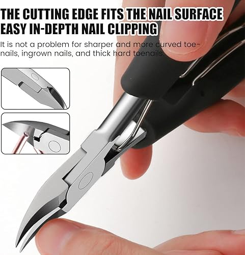 Miniatura 9 de Kit de 10 cortaúñas encarnadas de acero inoxidable, kit profesional de eliminación de uñas de los pies encarnadas para uñas encarnadas y gruesas,