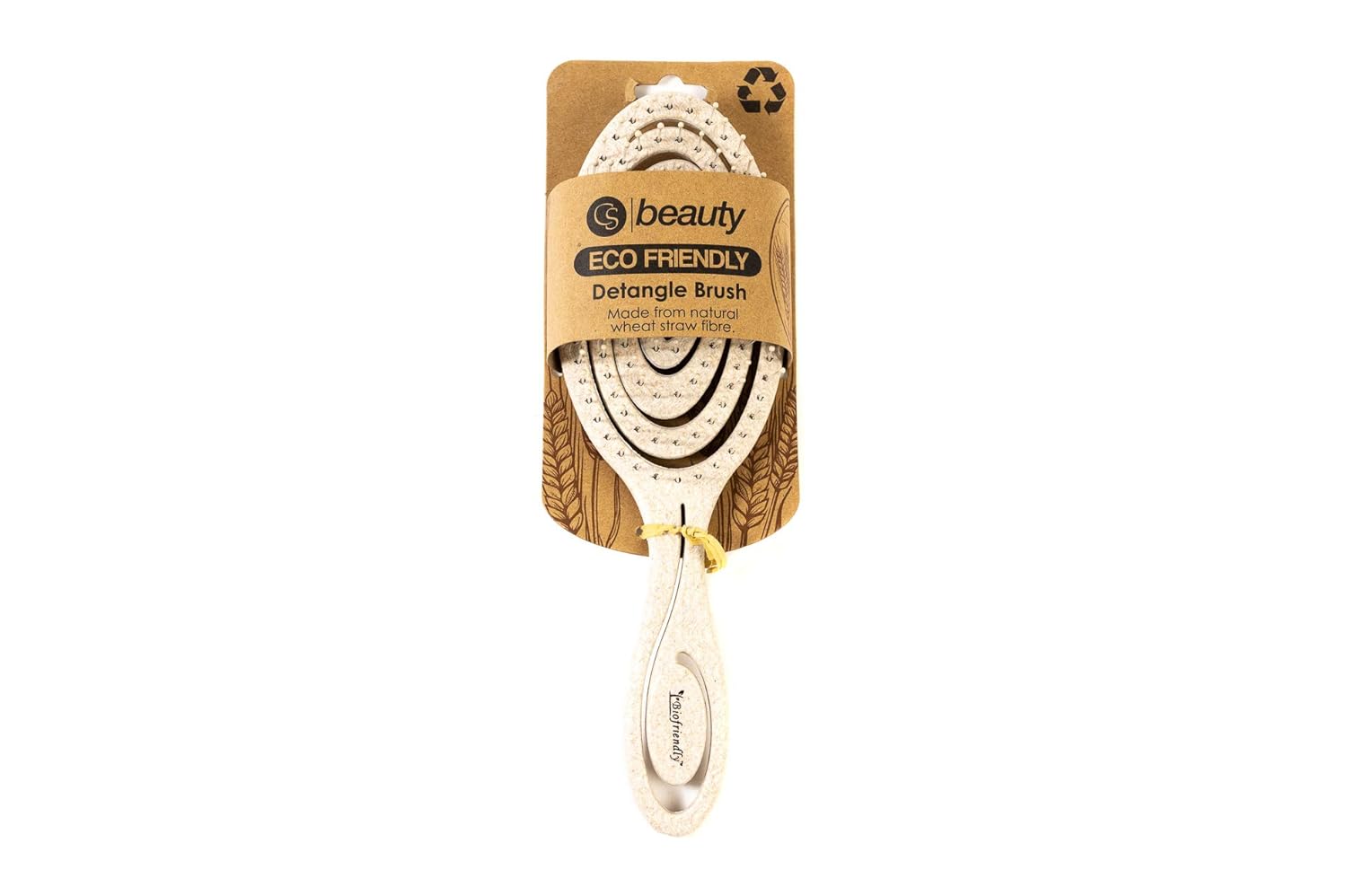 Eco Friendly Straw Hairbrush, Flexible Soft Pin Bristles, Detangling Wet/Dry Hair, Head Massaging Pro (Oatmeal)