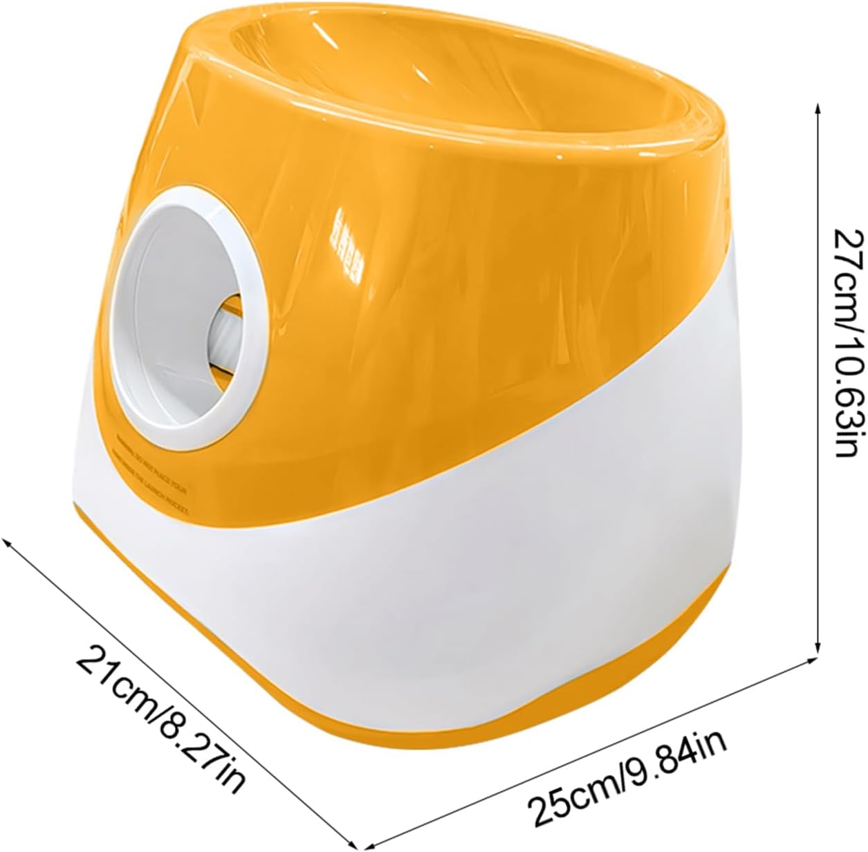Dog Ball Thrower Machine, Interactive Automatic Ball Machine with 3 Tennis Balls, Rechargeable Small Dog Balls Thrower Tool for Small and Medium-Sized Dogs, 8.27x10.63x9.84inch-Orange