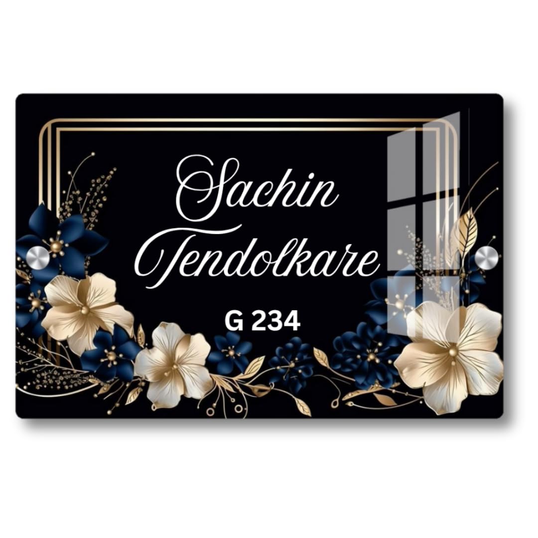 Customised Name Plate for Home Entrance, Acrylic, Golden, Wall Mount, 46x30 cm, Door Office Signage (12/18 inch) — Amazon image 9
