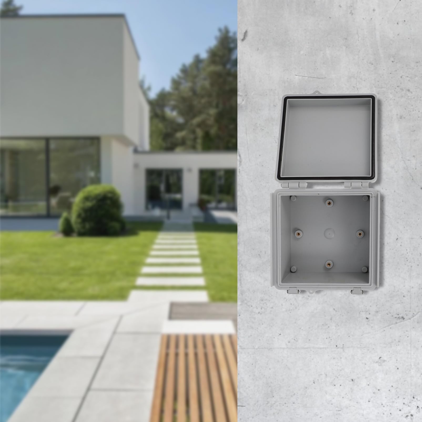 Wetterfester Elektrokasten 150x150mm aus Abs für Außenanschluss