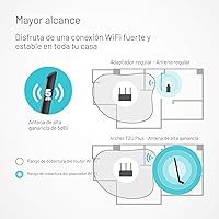 Vista 2 de TP-Link Adaptador de WiFi USB AC600 para PC (Archer T2U PLUS) - Adaptador de red inalámbrica para escritorio con 2.4GHz, antena de doble banda