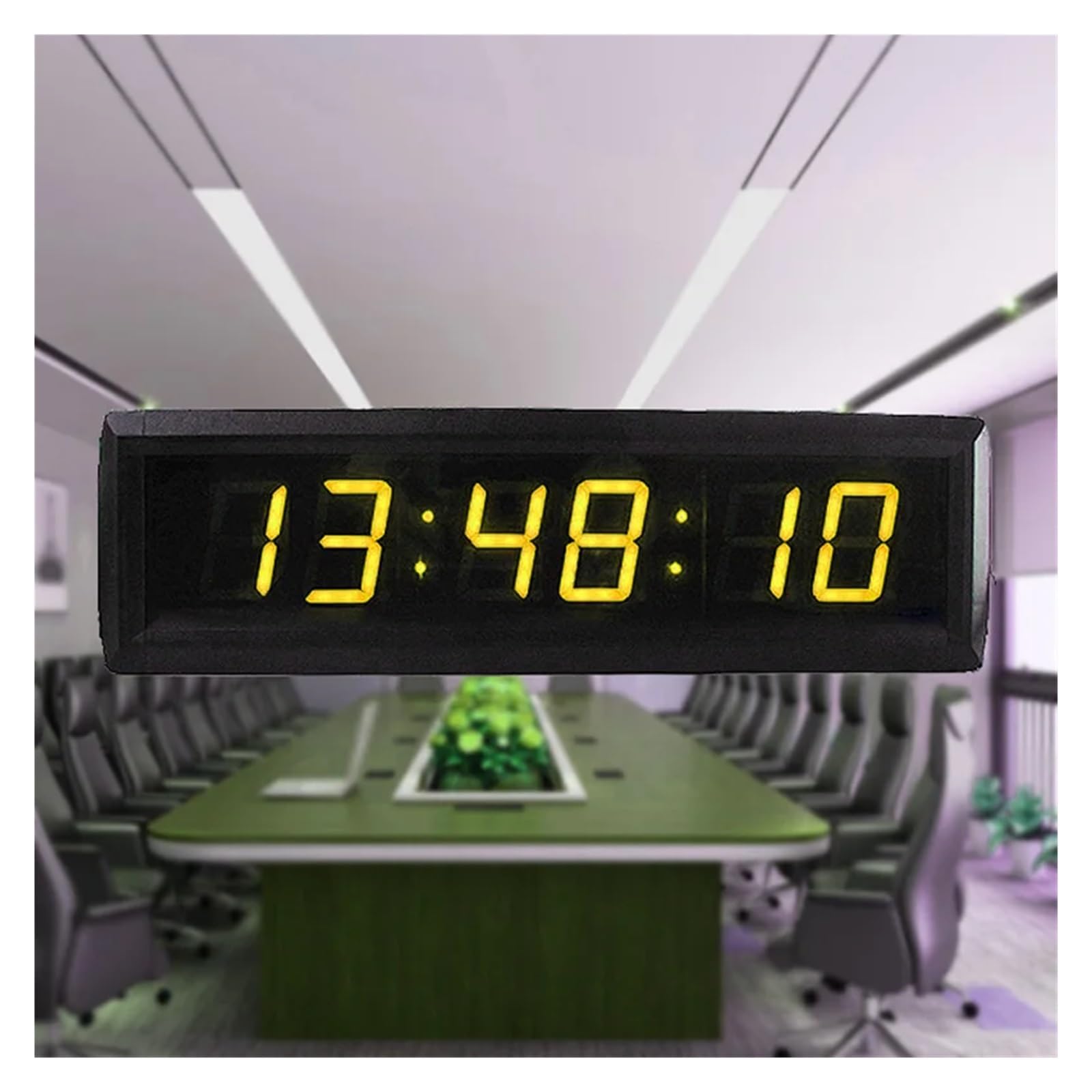 Timer palestra, Orologio da parete digitale con sveglia, timer for magazzino, ufficio, soggiorno, 1,8 pollici, orario 12, 24 ore(White)